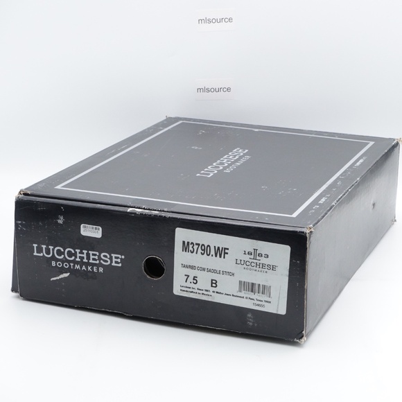 NEW Size 7.5 Women's Lucchese Cow Saddle Stitch Leather Western Boots M3790 Tan - Picture 9 of 9